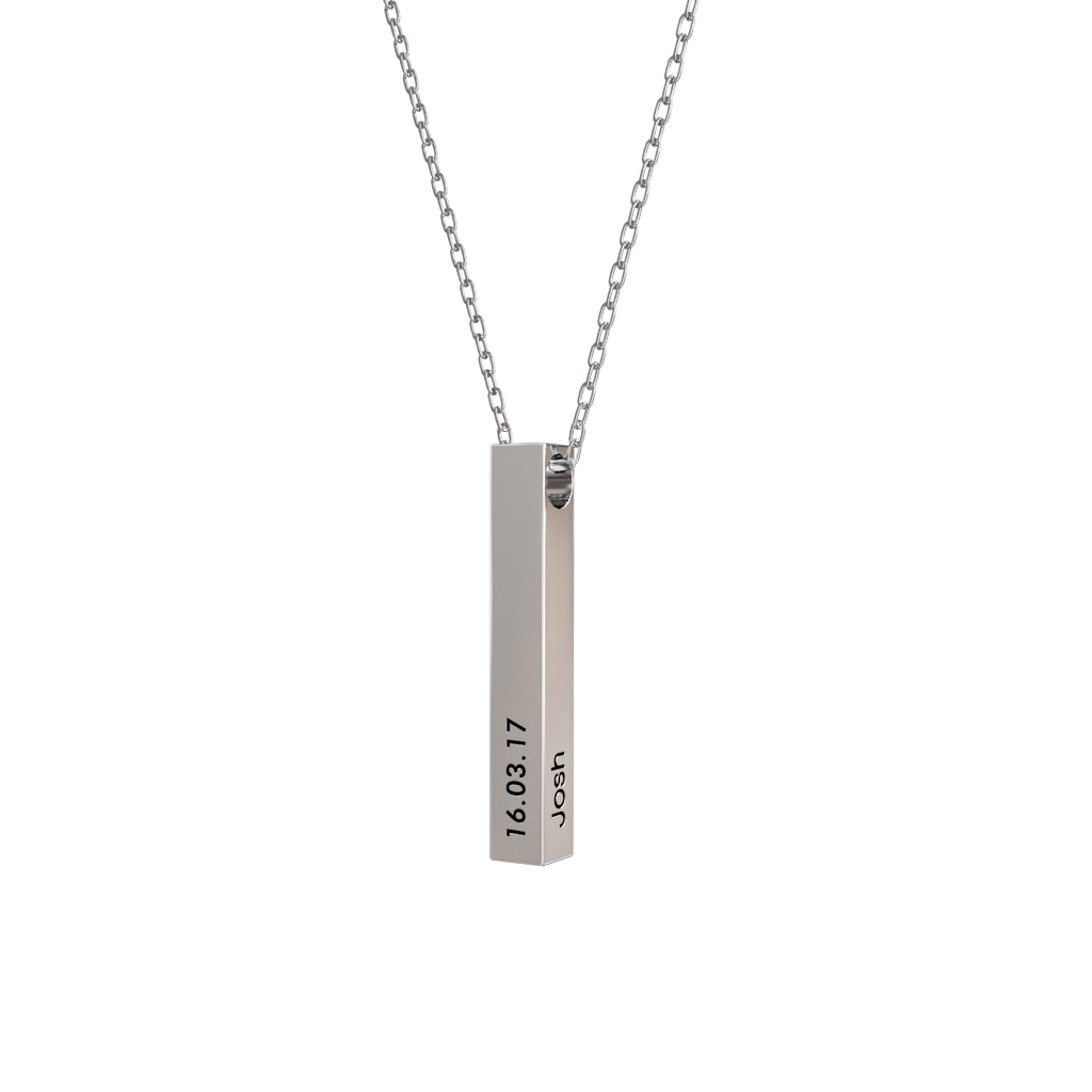 3D gravírovaný pruhový náhrdelník - personalizovaná elegancia