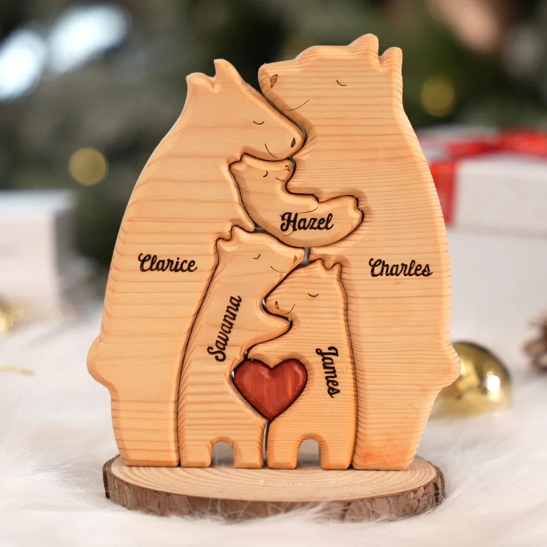 Gepersonaliseerde houten familie puzzel