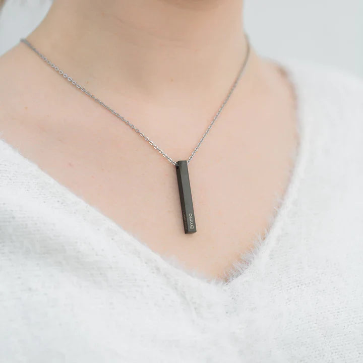 3D gravírovaný pruhový náhrdelník - personalizovaná elegancia