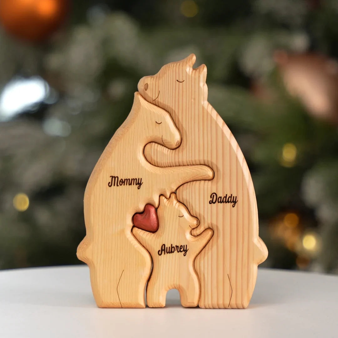 Gepersonaliseerde houten familie puzzel
